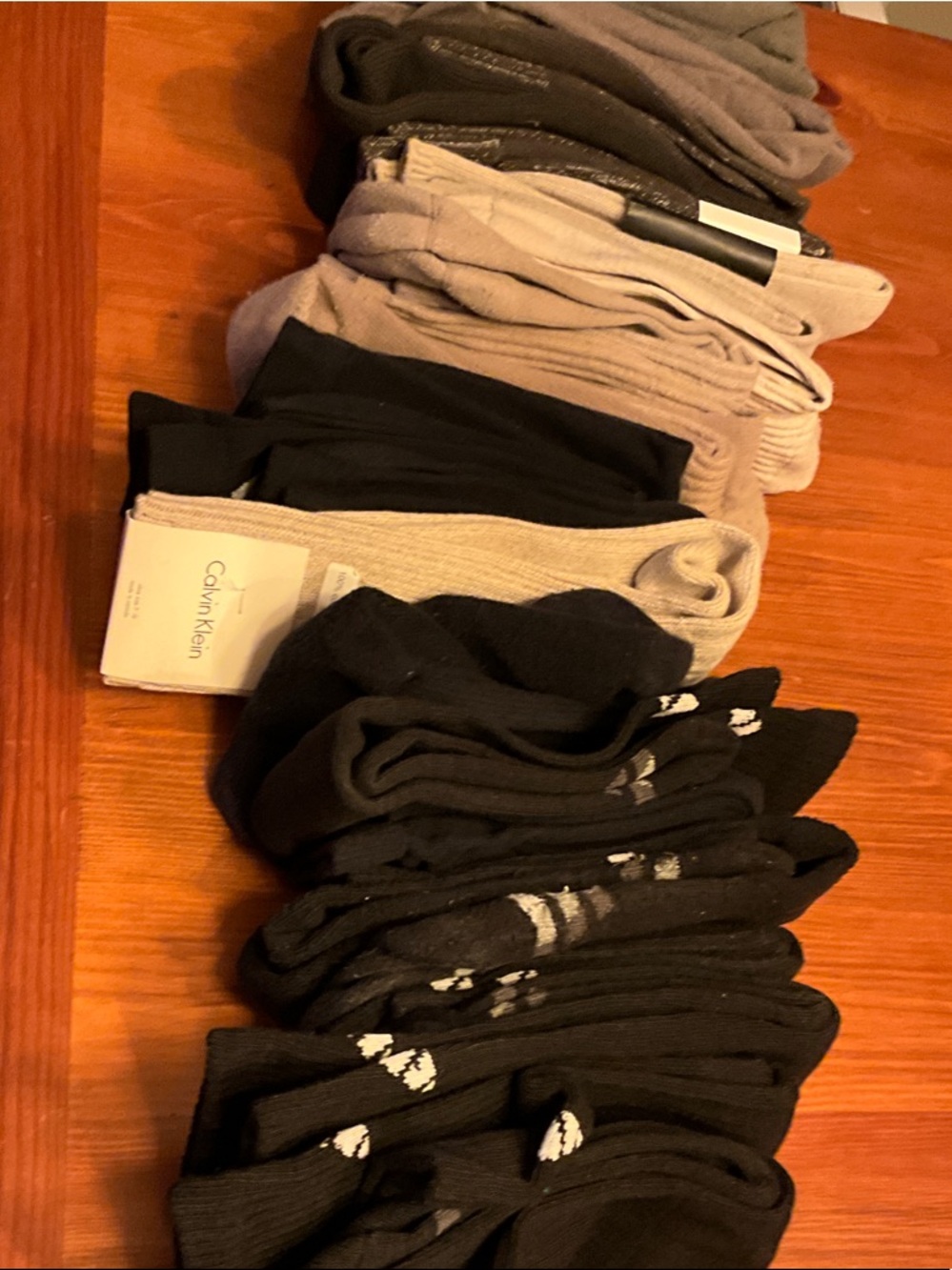 adidas and Calvin Klein  Men's Athletic Crew Socks in Black and Beige Mix